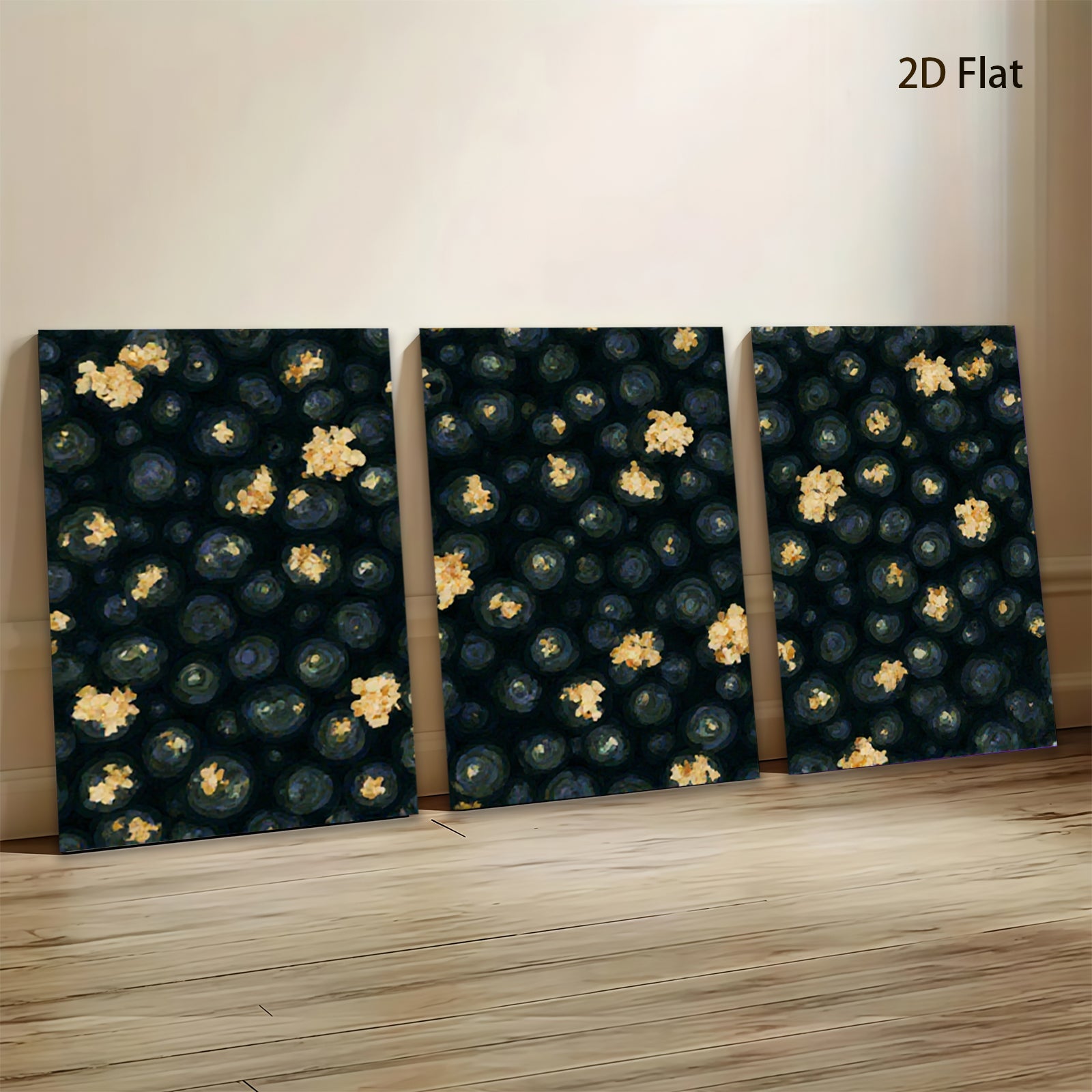 2D flat 1pc abstract gold floral botanical wall art canvas prints for living room bedroom home decor farmhouse style gallery wrapped modern minimalist
