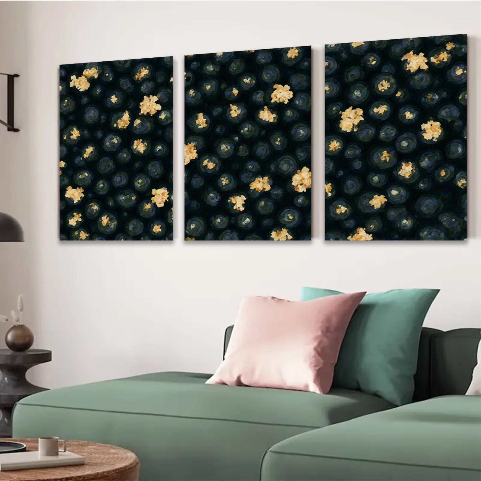 2D flat 1pc abstract gold floral botanical wall art canvas prints for living room bedroom home decor farmhouse style gallery wrapped modern minimalist
