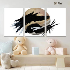 2D flat 1pc abstract gold leaf brushstrokes modern wall art canvas prints for living room bedroom home office decor farmhouse style gallery wrapped timeless elegance