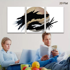 2D flat 1pc abstract gold leaf brushstrokes modern wall art canvas prints for living room bedroom home office decor farmhouse style gallery wrapped timeless elegance