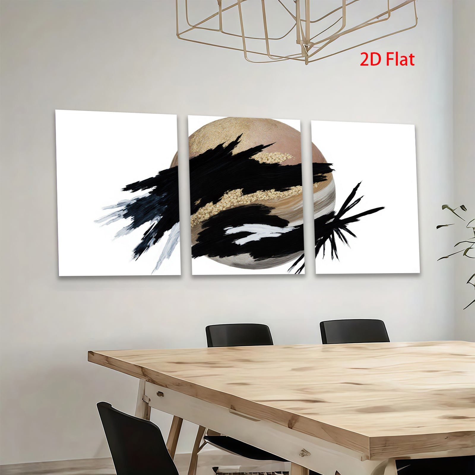 2D flat 1pc abstract gold leaf brushstrokes modern wall art canvas prints for living room bedroom home office decor farmhouse style gallery wrapped timeless elegance