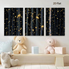 2D flat 1pc abstract gold specks night sky canvas wall art modern farmhouse living room bedroom decor gallery wrapped timeless elegance trending now