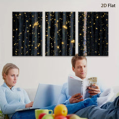 2D flat 1pc abstract gold specks night sky canvas wall art modern farmhouse living room bedroom decor gallery wrapped timeless elegance trending now