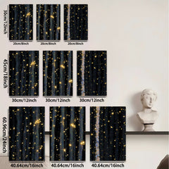 2D flat 1pc abstract gold specks night sky canvas wall art modern farmhouse living room bedroom decor gallery wrapped timeless elegance trending now