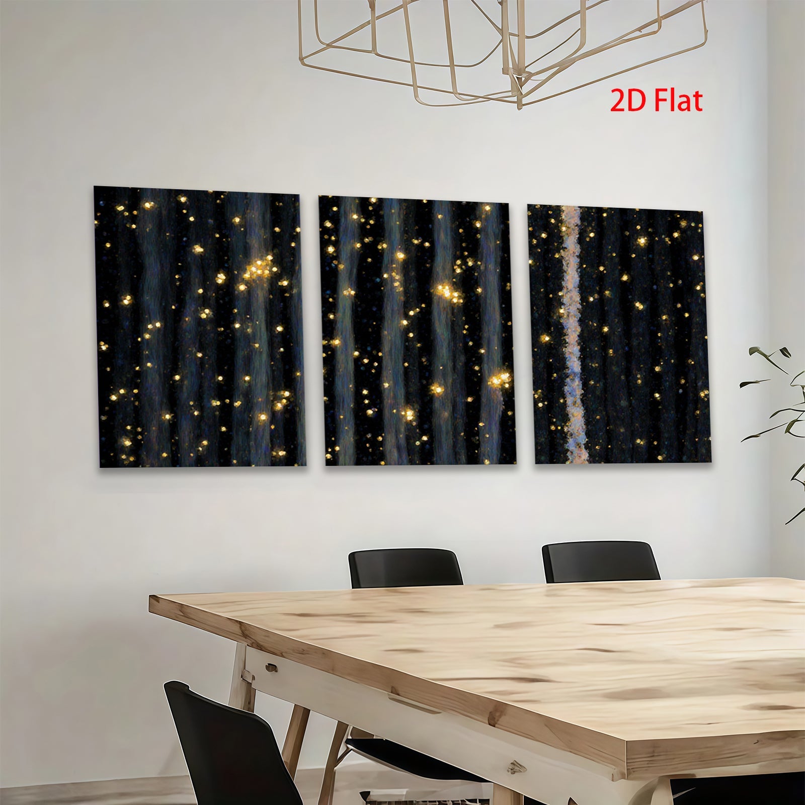 2D flat 1pc abstract gold specks night sky canvas wall art modern farmhouse living room bedroom decor gallery wrapped timeless elegance trending now