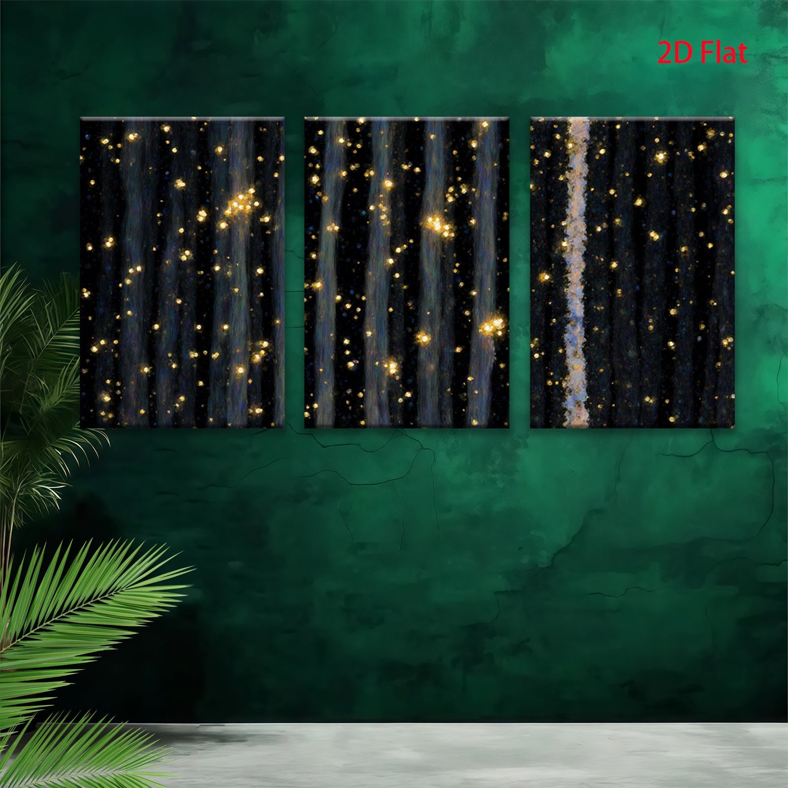 2D flat 1pc abstract gold specks night sky canvas wall art modern farmhouse living room bedroom decor gallery wrapped timeless elegance trending now