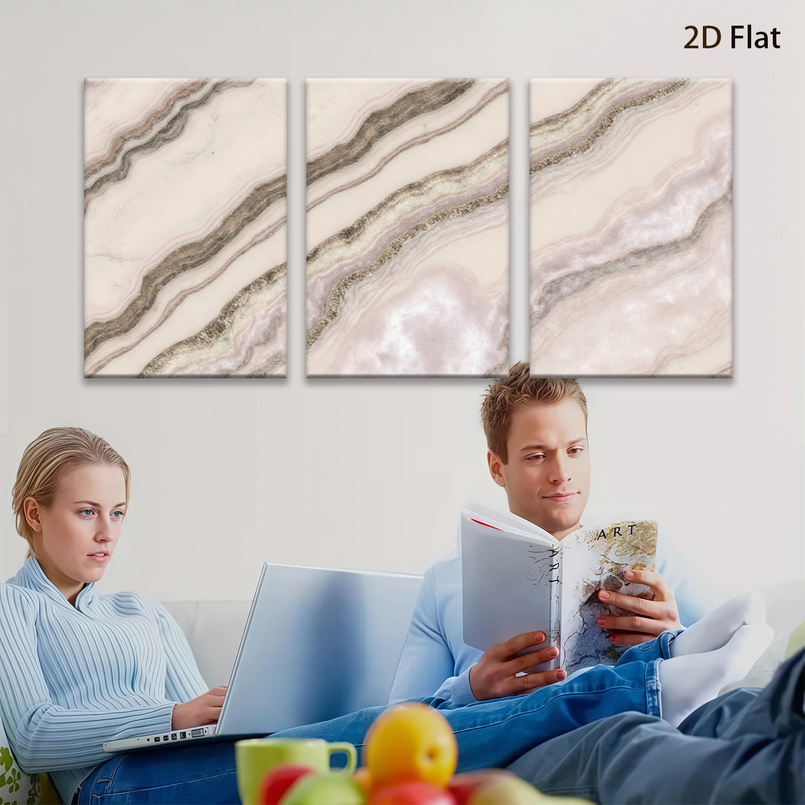 2D flat 1pc abstract gold vein marble texture canvas wall art for living room bedroom home decor farmhouse style modern minimalist gallery wrapped