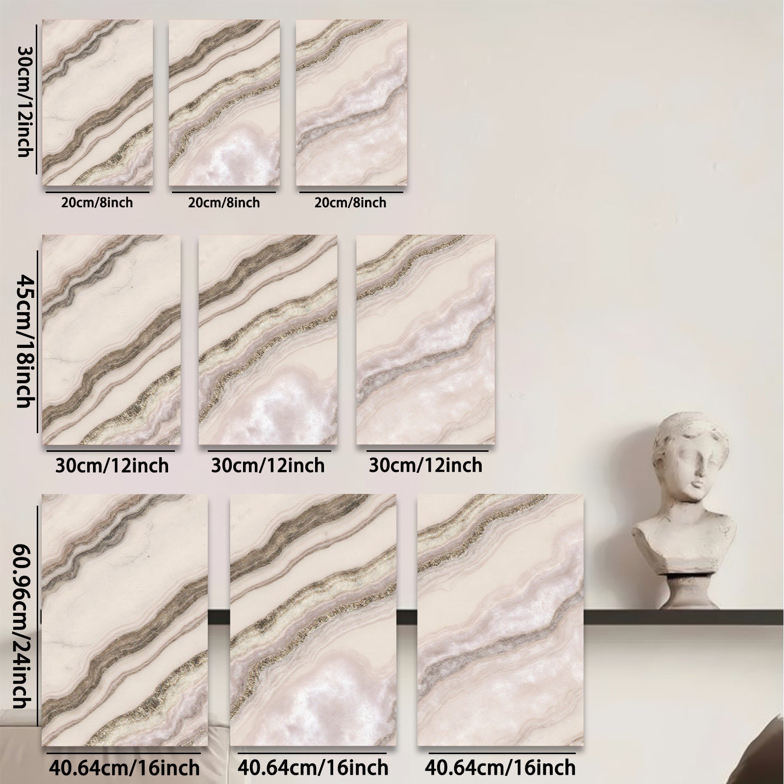 2D flat 1pc abstract gold vein marble texture canvas wall art for living room bedroom home decor farmhouse style modern minimalist gallery wrapped