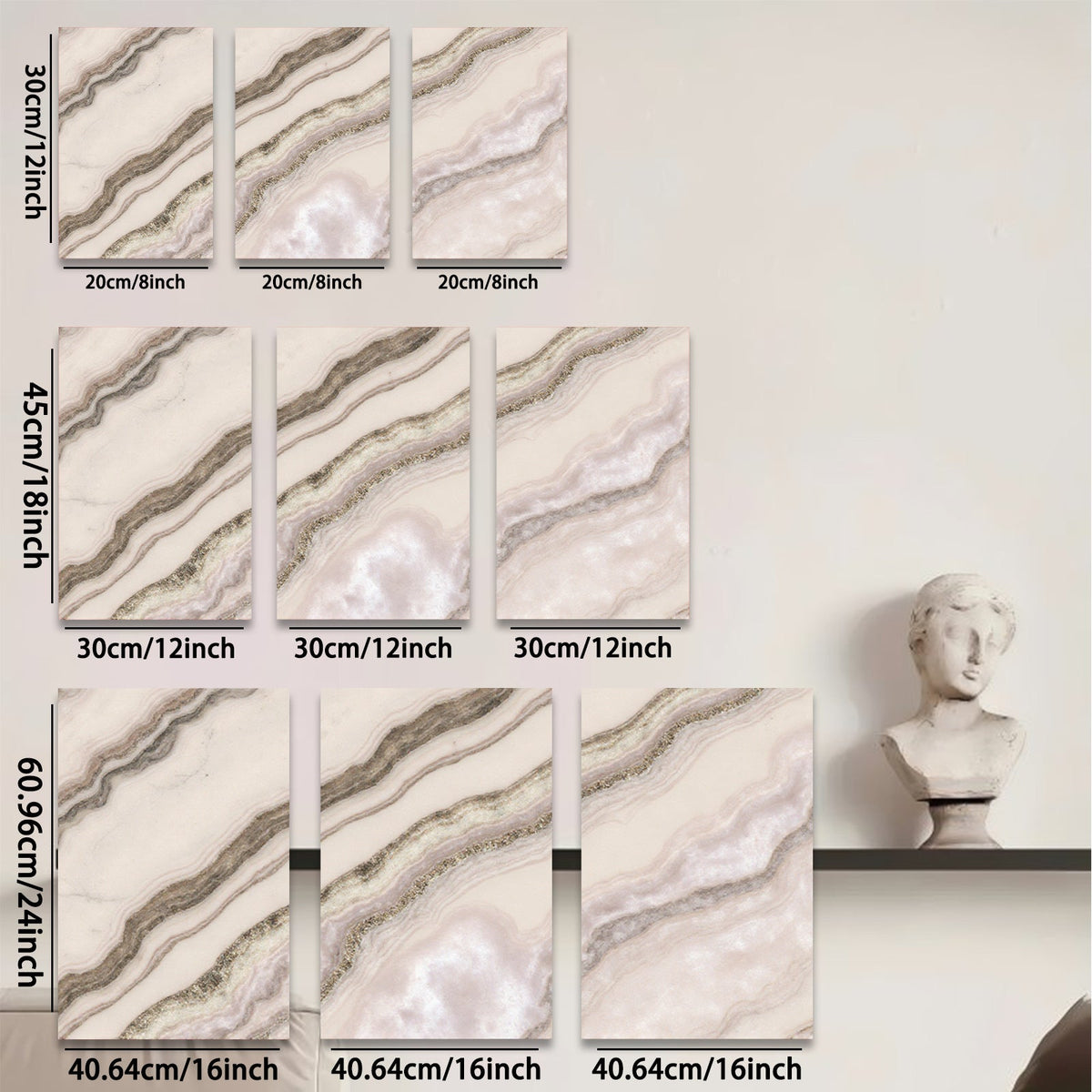 2D flat 1pc abstract gold vein marble texture canvas wall art for living room bedroom home decor farmhouse style modern minimalist gallery wrapped