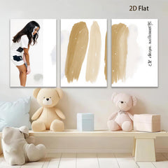 2D flat 1pc abstract gold wave wall art modern minimalist canvas prints for living room bedroom home decor farmhouse style gallery wrapped