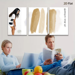 2D flat 1pc abstract gold wave wall art modern minimalist canvas prints for living room bedroom home decor farmhouse style gallery wrapped