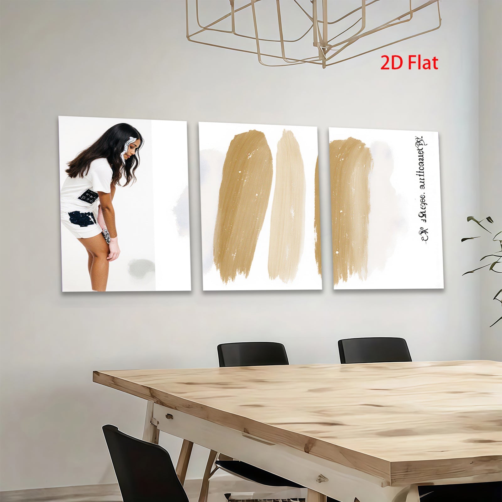 2D flat 1pc abstract gold wave wall art modern minimalist canvas prints for living room bedroom home decor farmhouse style gallery wrapped