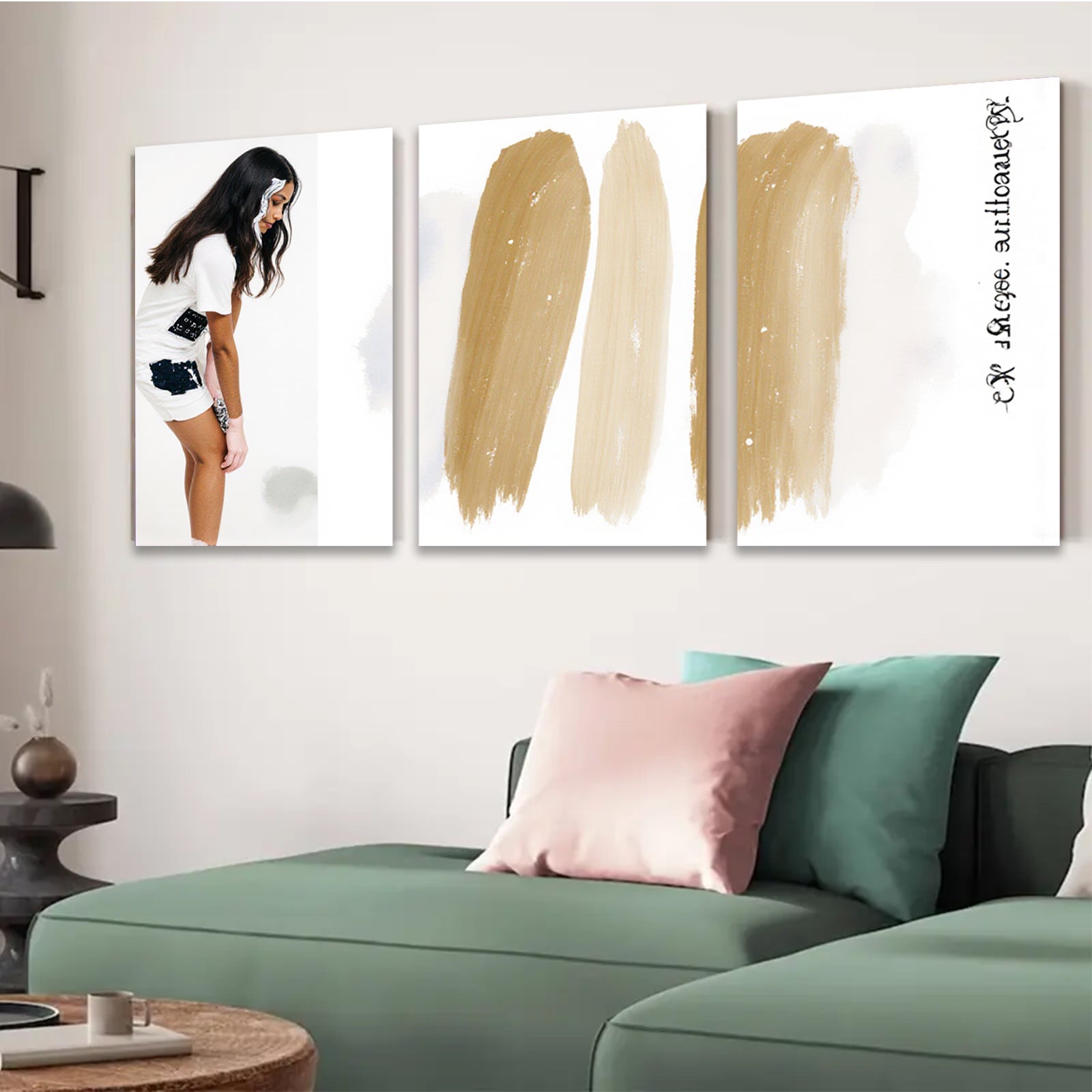 2D flat 1pc abstract gold wave wall art modern minimalist canvas prints for living room bedroom home decor farmhouse style gallery wrapped