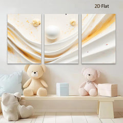 2D flat 1pc abstract gold waves modern wall art living room bedroom decor farmhouse style gallery wrapped canvas prints ready to hang