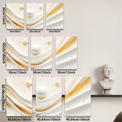 2D flat 1pc abstract gold waves modern wall art living room bedroom decor farmhouse style gallery wrapped canvas prints ready to hang