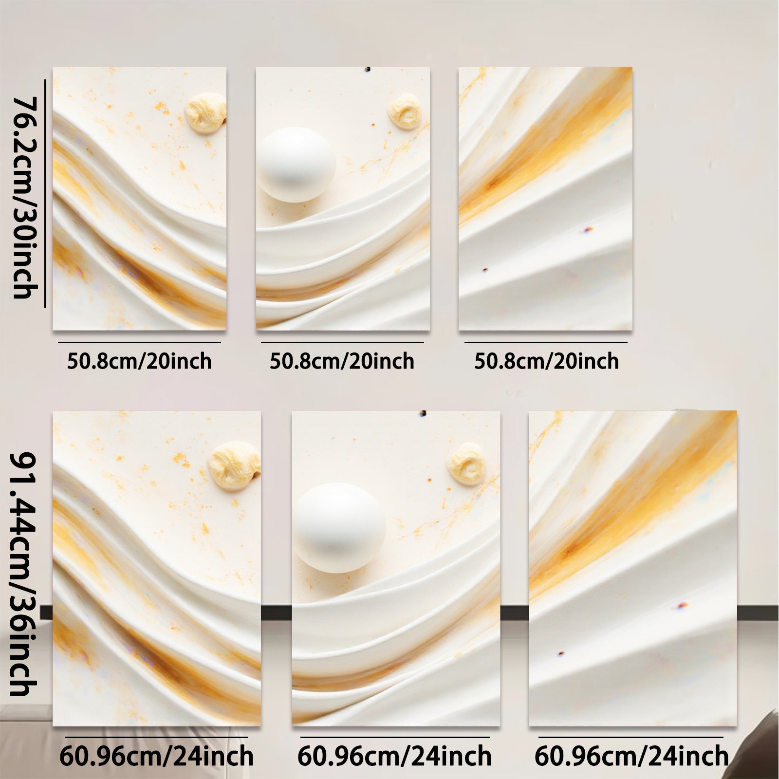 2D flat 1pc abstract gold waves modern wall art living room bedroom decor farmhouse style gallery wrapped canvas prints ready to hang
