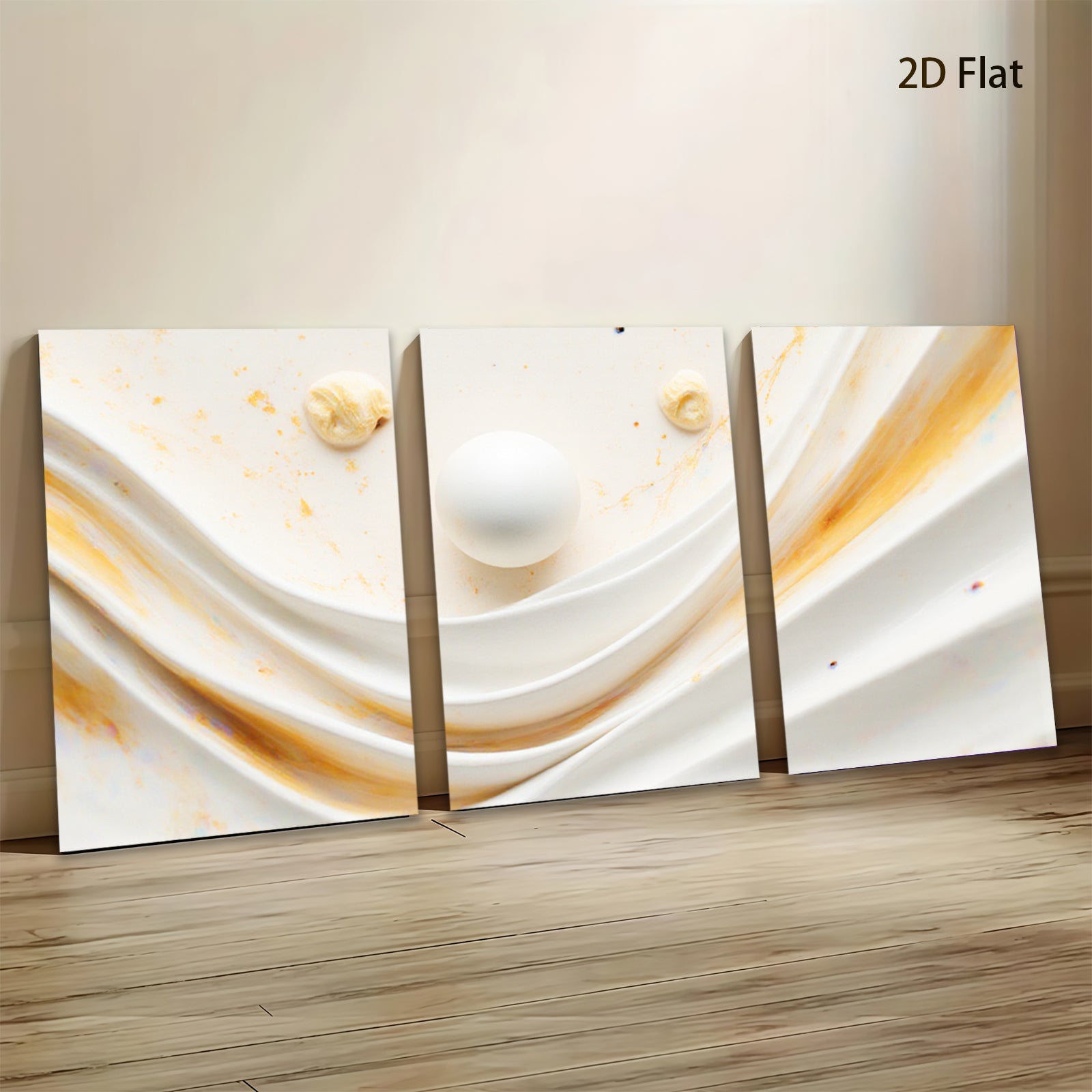 2D flat 1pc abstract gold waves modern wall art living room bedroom decor farmhouse style gallery wrapped canvas prints ready to hang