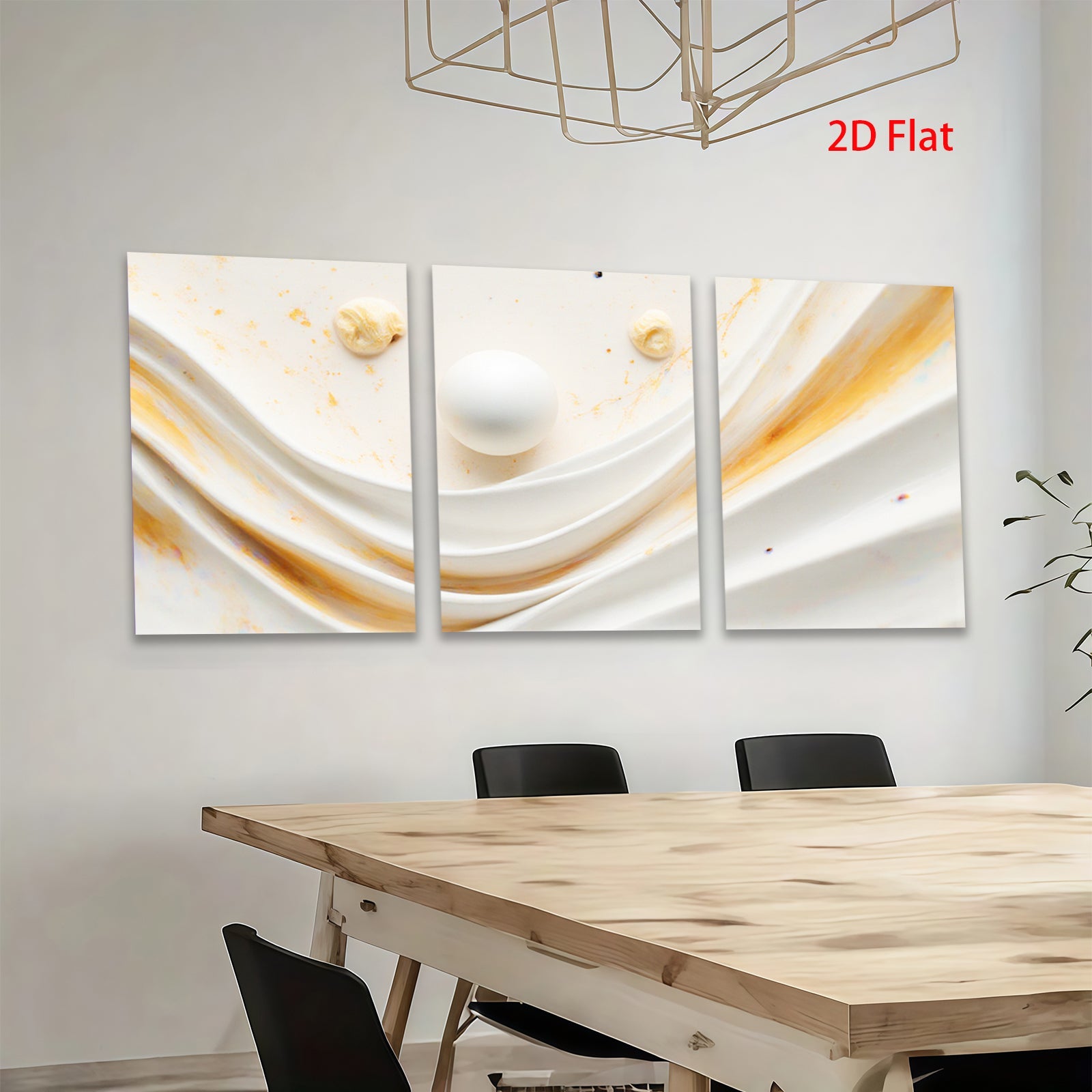 2D flat 1pc abstract gold waves modern wall art living room bedroom decor farmhouse style gallery wrapped canvas prints ready to hang