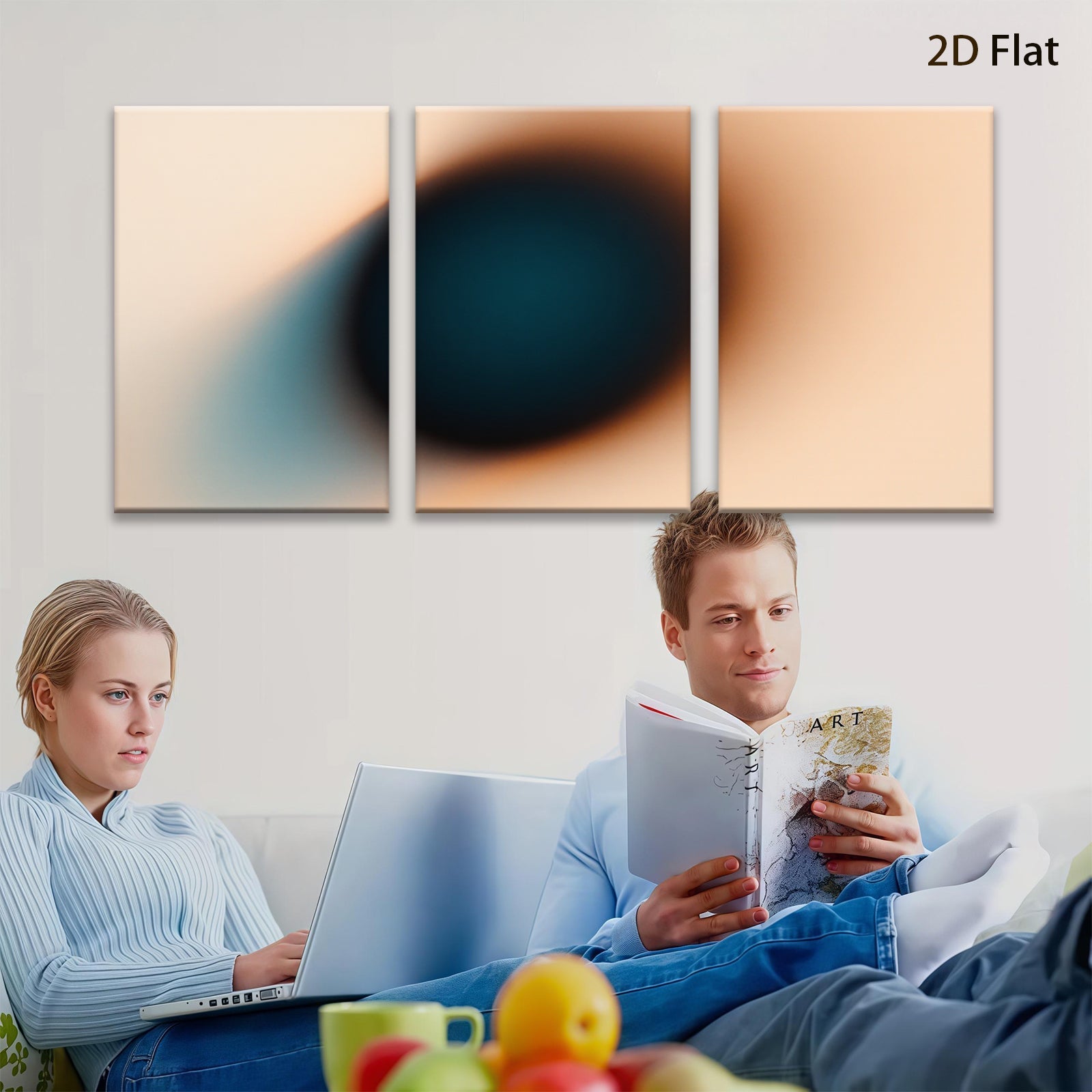 2D flat 1pc abstract gradient wall art modern minimalist canvas prints for living room bedroom home decor farmhouse style gallery wrapped ready to hang