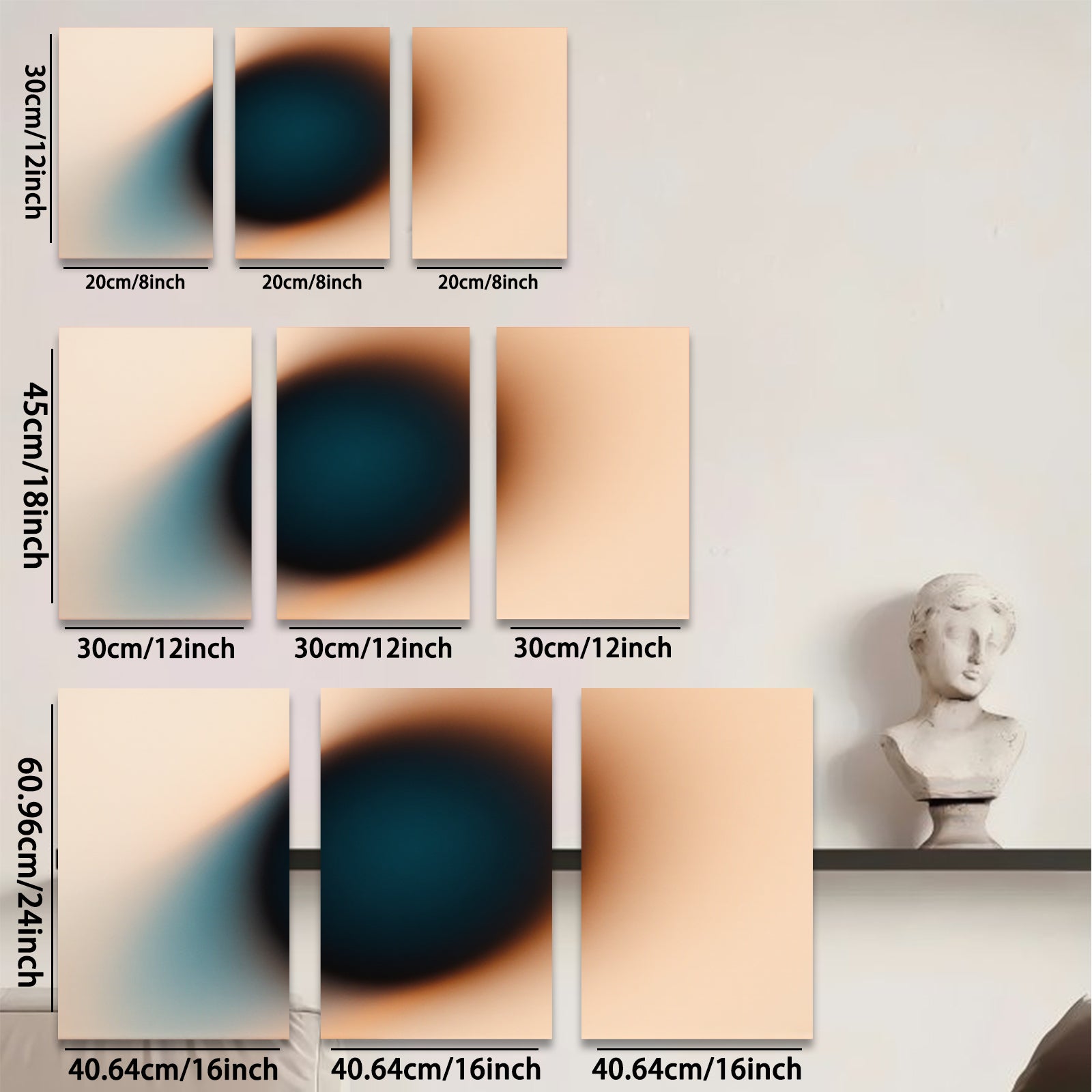 2D flat 1pc abstract gradient wall art modern minimalist canvas prints for living room bedroom home decor farmhouse style gallery wrapped ready to hang