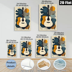 2D flat 1pc abstract guitar wall art modern music room decor farmhouse living room canvas prints cozy bedroom statement piece gallery wrapped