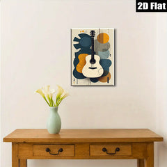 2D flat 1pc abstract guitar wall art modern music room decor farmhouse living room canvas prints cozy bedroom statement piece gallery wrapped