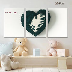 2D flat 1pc abstract heart wall decor modern farmhouse living room bedroom gallery wrapped canvas print cozy home accents