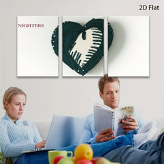 2D flat 1pc abstract heart wall decor modern farmhouse living room bedroom gallery wrapped canvas print cozy home accents