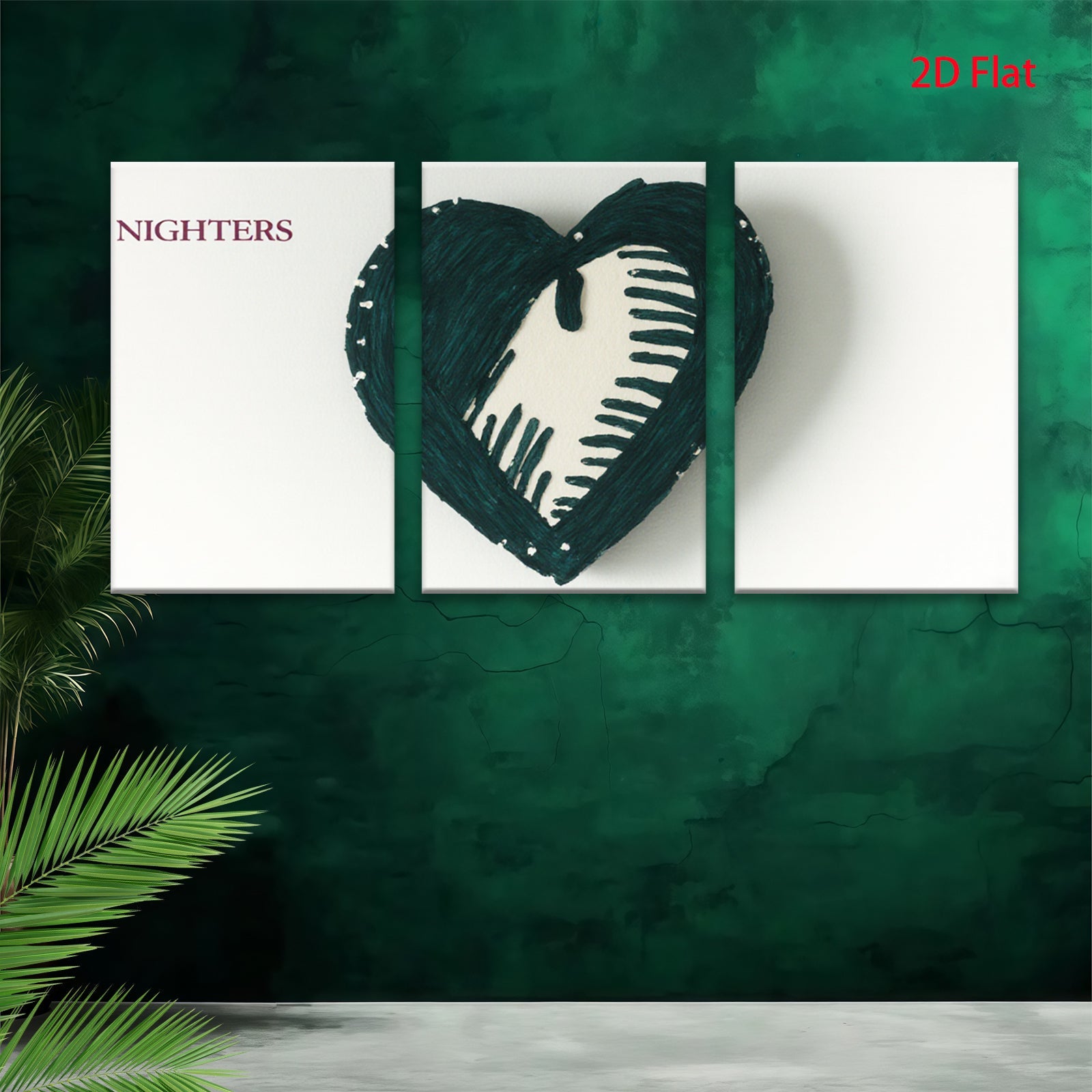 2D flat 1pc abstract heart wall decor modern farmhouse living room bedroom gallery wrapped canvas print cozy home accents