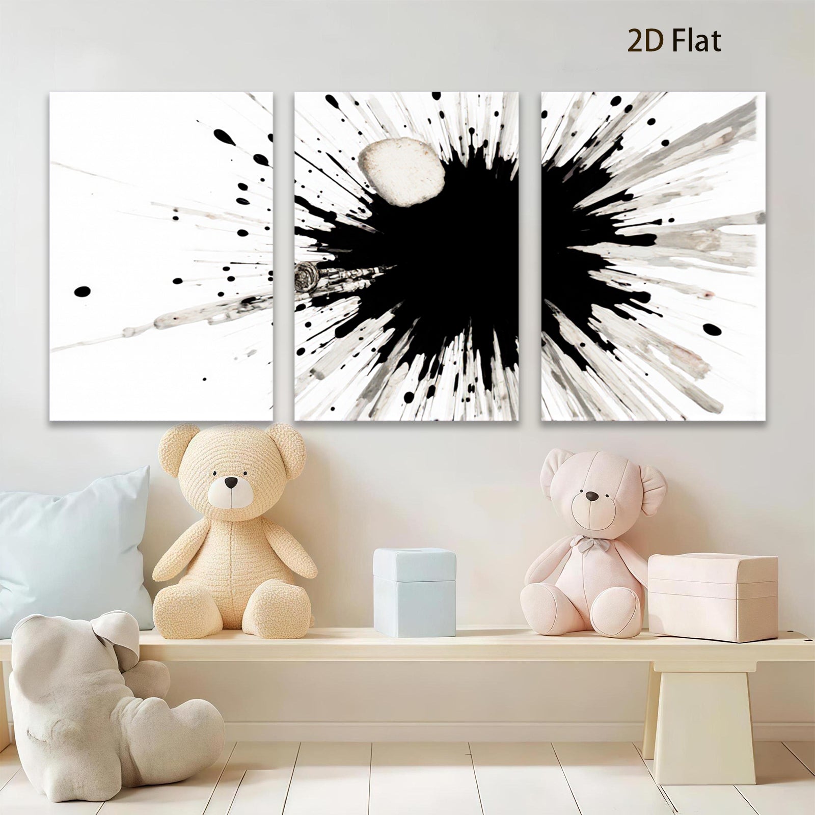2D flat 1pc abstract ink explosion modern wall art canvas prints for living room bedroom office decor farmhouse style gallery wrapped timeless statement piece