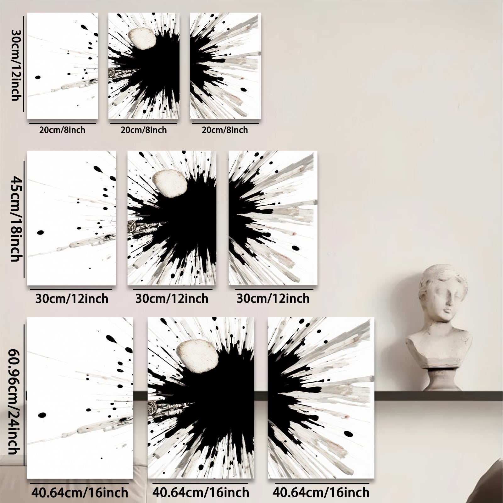 2D flat 1pc abstract ink explosion modern wall art canvas prints for living room bedroom office decor farmhouse style gallery wrapped timeless statement piece