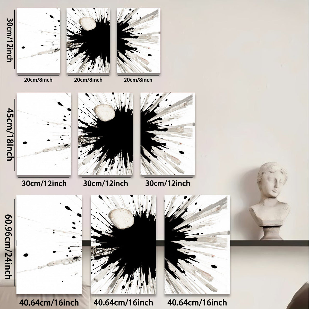 2D flat 1pc abstract ink explosion modern wall art canvas prints for living room bedroom office decor farmhouse style gallery wrapped timeless statement piece