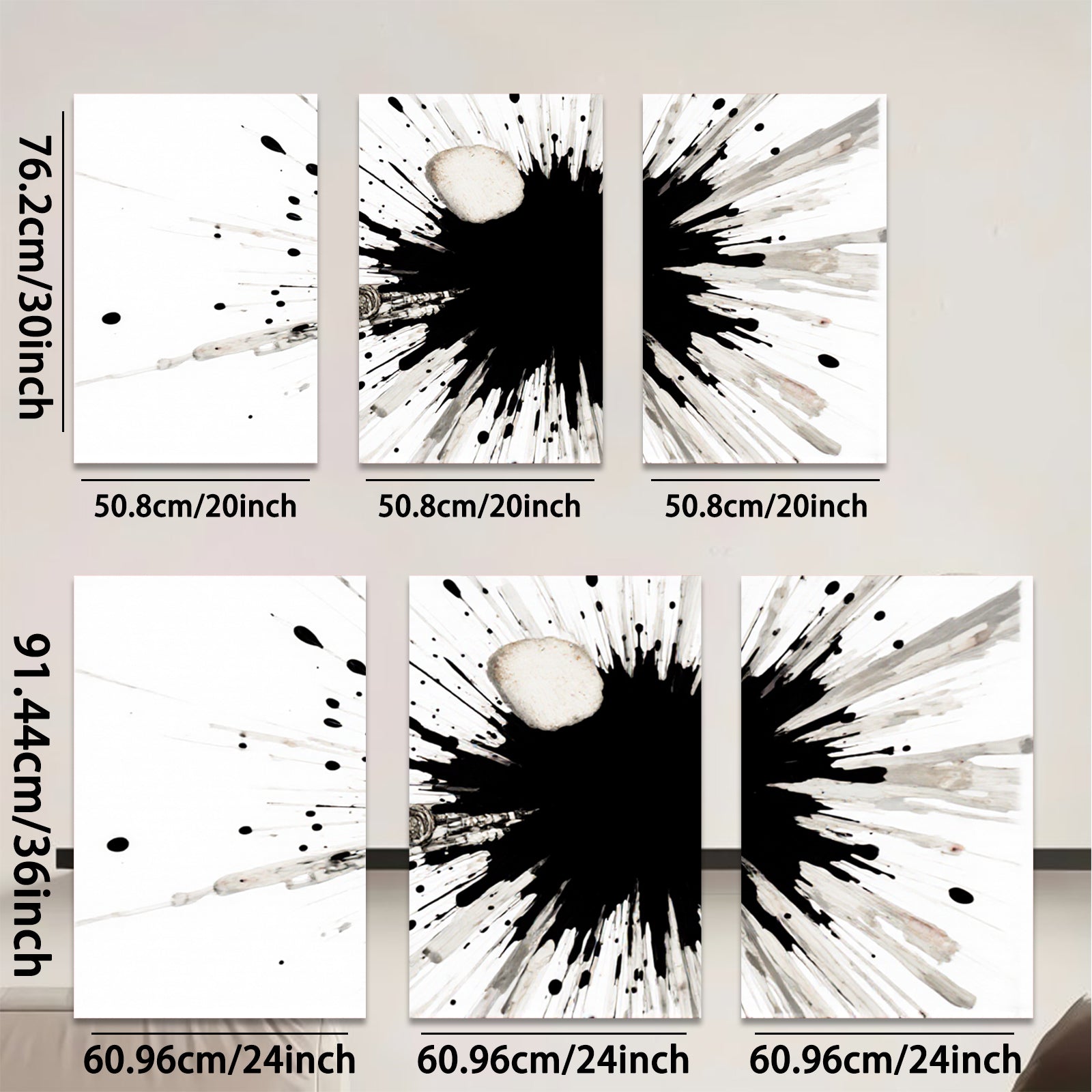 2D flat 1pc abstract ink explosion modern wall art canvas prints for living room bedroom office decor farmhouse style gallery wrapped timeless statement piece