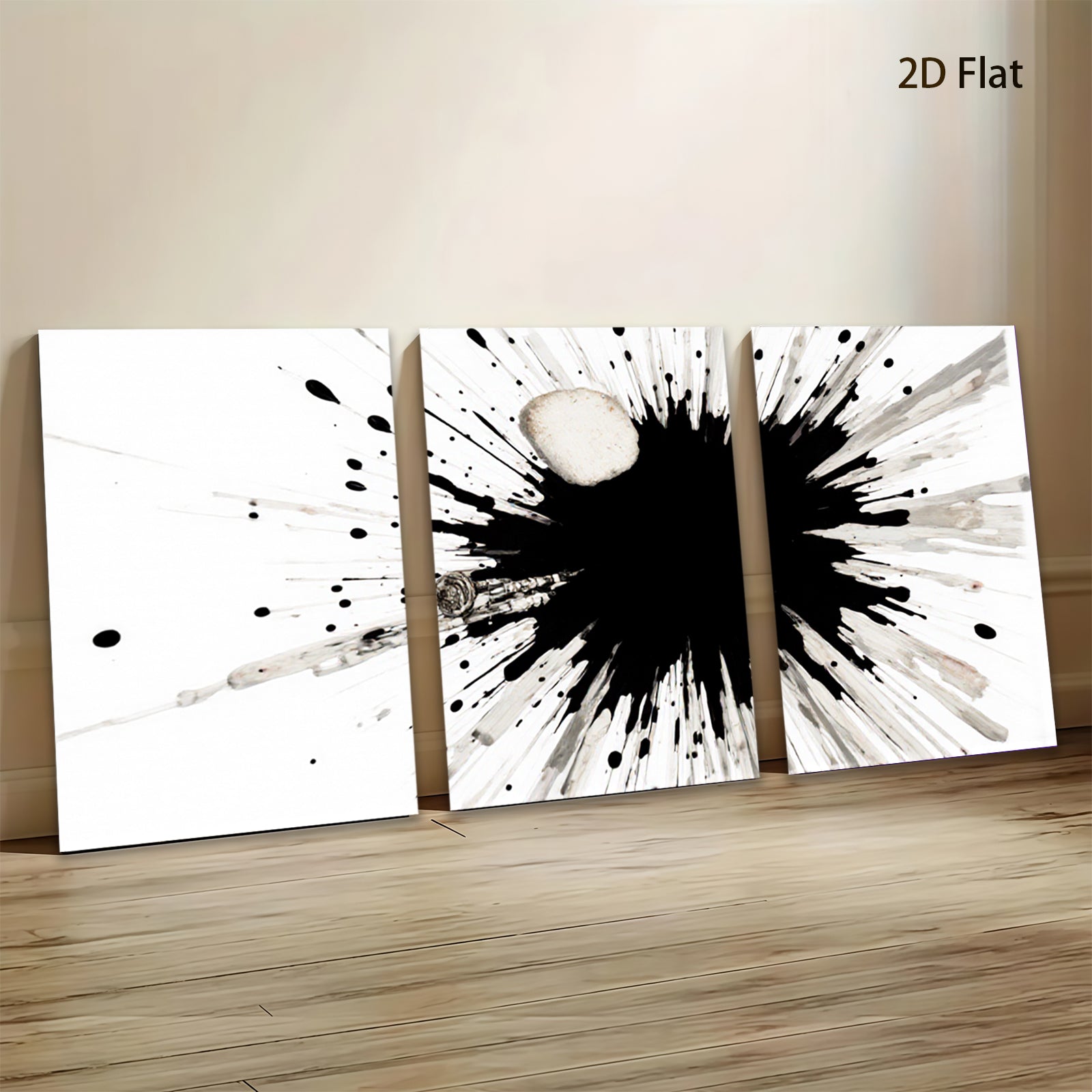 2D flat 1pc abstract ink explosion modern wall art canvas prints for living room bedroom office decor farmhouse style gallery wrapped timeless statement piece