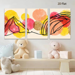 2D flat 1pc abstract line art botanical floral wall decor canvas prints modern farmhouse living room bedroom home office gallery wrapped timeless cozy serene