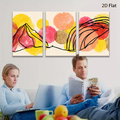 2D flat 1pc abstract line art botanical floral wall decor canvas prints modern farmhouse living room bedroom home office gallery wrapped timeless cozy serene
