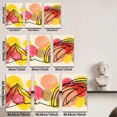 2D flat 1pc abstract line art botanical floral wall decor canvas prints modern farmhouse living room bedroom home office gallery wrapped timeless cozy serene