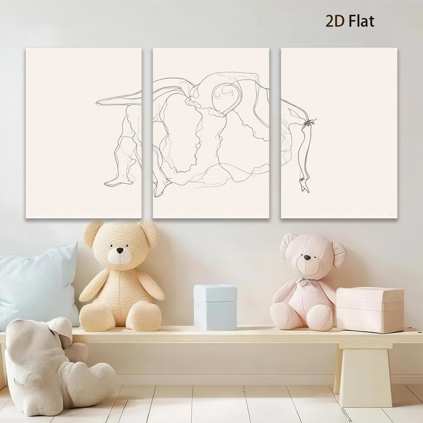 2D flat 1pc abstract line art minimalist wall decor modern farmhouse living room bedroom gallery wrapped canvas print statement piece bold graphic design trending now
