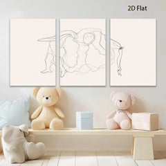2D flat 1pc abstract line art minimalist wall decor modern farmhouse living room bedroom gallery wrapped canvas print statement piece bold graphic design trending now