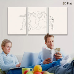 2D flat 1pc abstract line art minimalist wall decor modern farmhouse living room bedroom gallery wrapped canvas print statement piece bold graphic design trending now