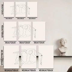 2D flat 1pc abstract line art minimalist wall decor modern farmhouse living room bedroom gallery wrapped canvas print statement piece bold graphic design trending now
