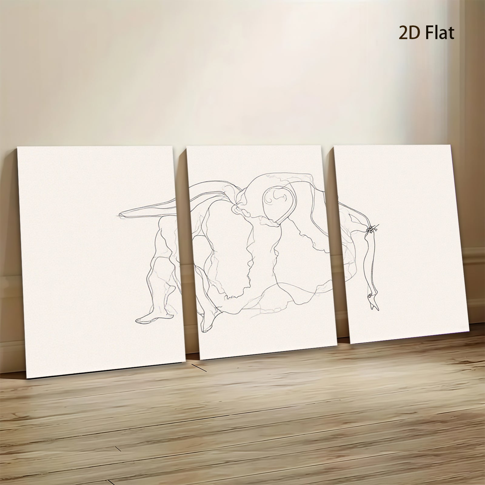 2D flat 1pc abstract line art minimalist wall decor modern farmhouse living room bedroom gallery wrapped canvas print statement piece bold graphic design trending now