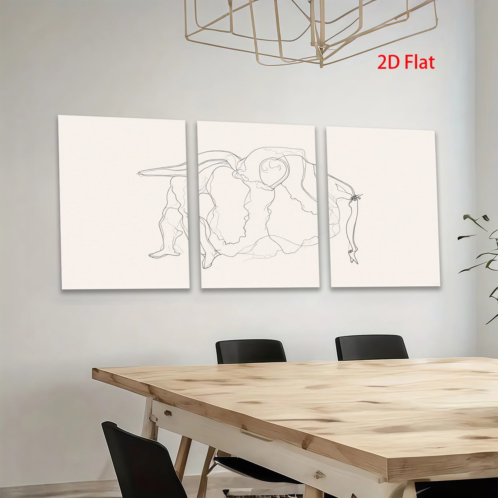 2D flat 1pc abstract line art minimalist wall decor modern farmhouse living room bedroom gallery wrapped canvas print statement piece bold graphic design trending now