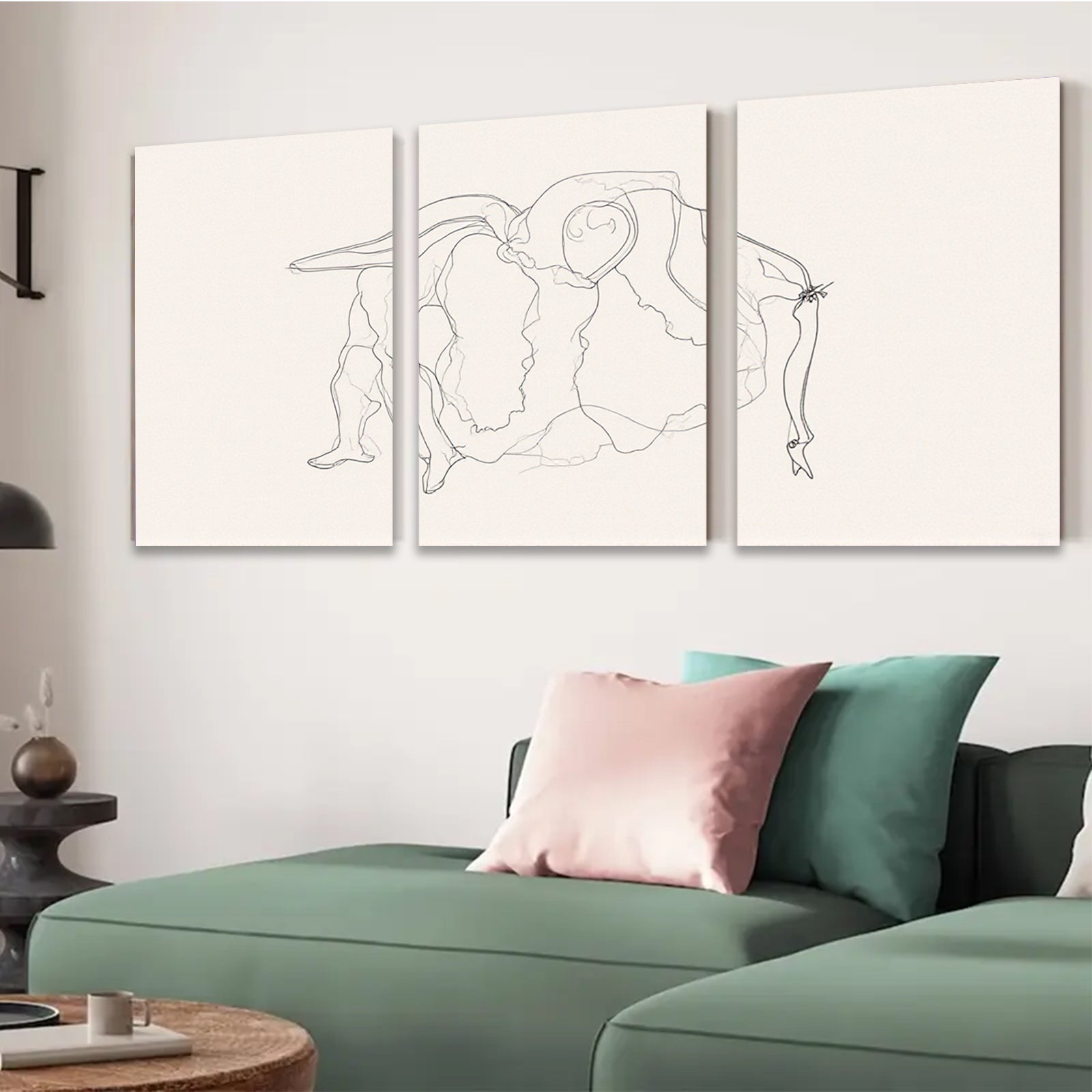 2D flat 1pc abstract line art minimalist wall decor modern farmhouse living room bedroom gallery wrapped canvas print statement piece bold graphic design trending now