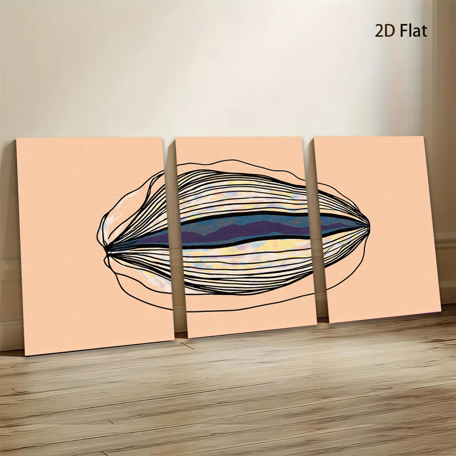 2D flat 1pc abstract line art wall decor modern minimalist canvas prints for living room bedroom office farmhouse style gallery wrapped timeless elegance