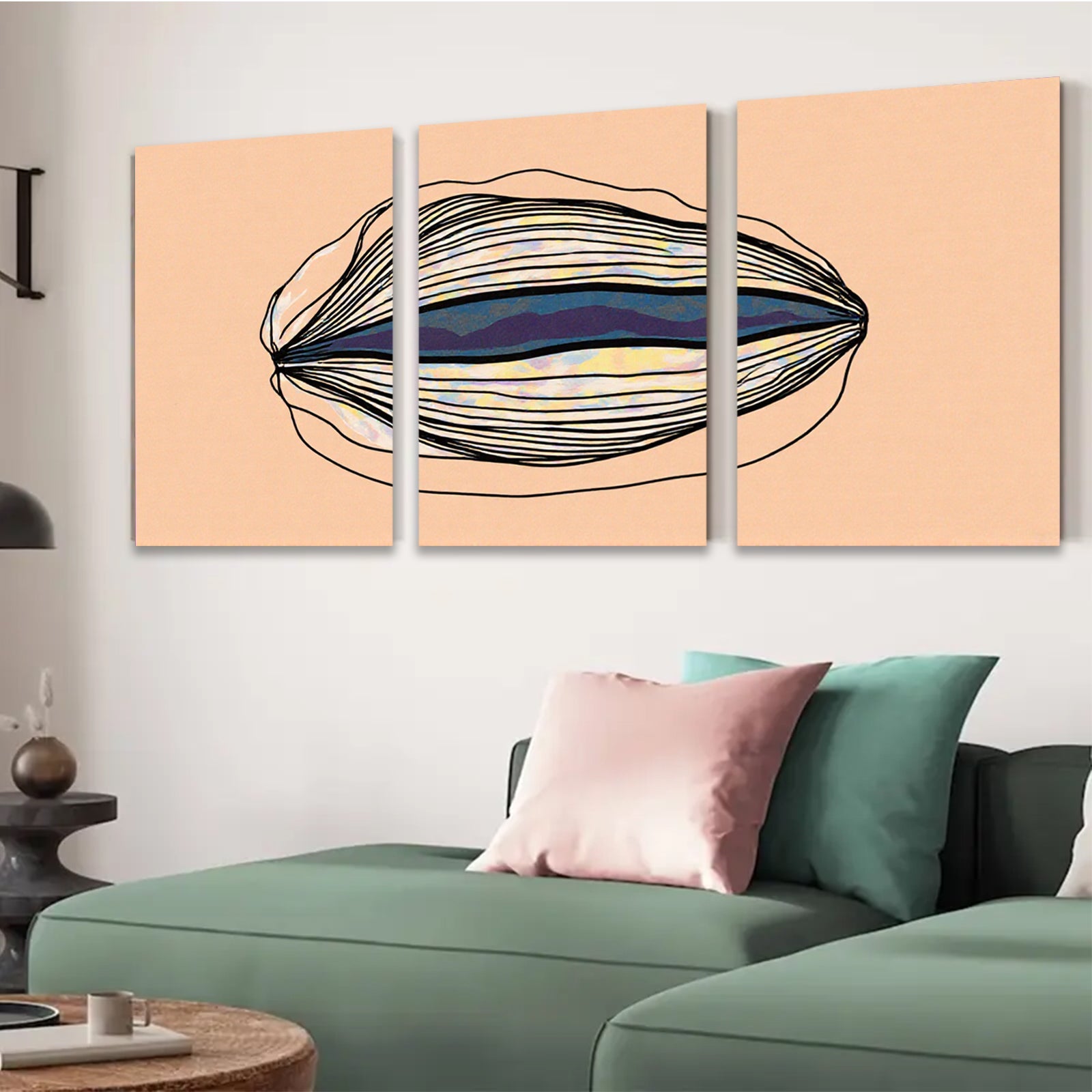 2D flat 1pc abstract line art wall decor modern minimalist canvas prints for living room bedroom office farmhouse style gallery wrapped timeless elegance