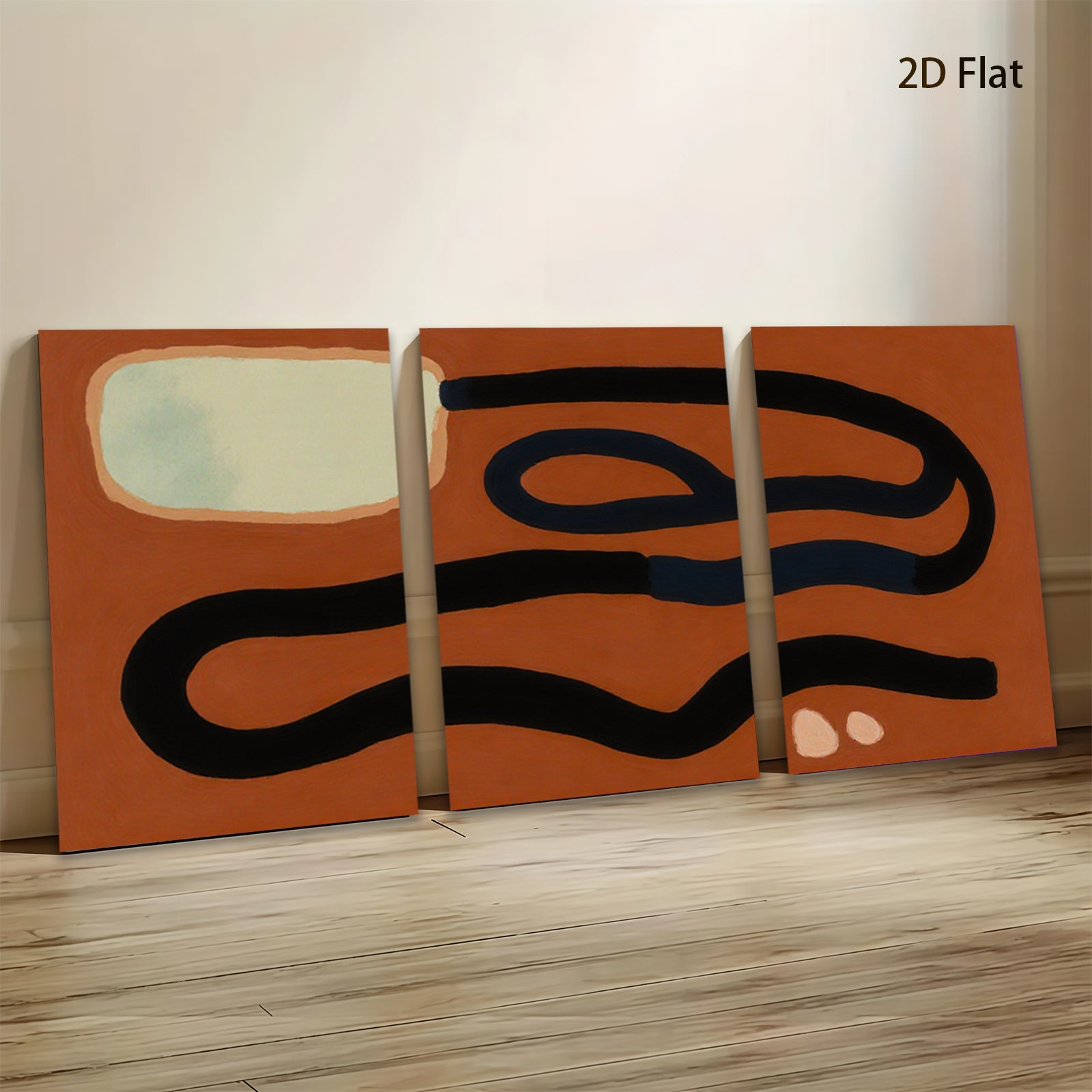 2D flat 1pc abstract linear forms modern minimalist wall art living room bedroom decor farmhouse style gallery wrapped canvas prints statement piece