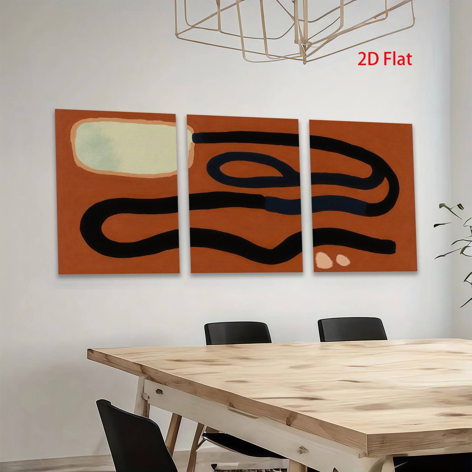2D flat 1pc abstract linear forms modern minimalist wall art living room bedroom decor farmhouse style gallery wrapped canvas prints statement piece