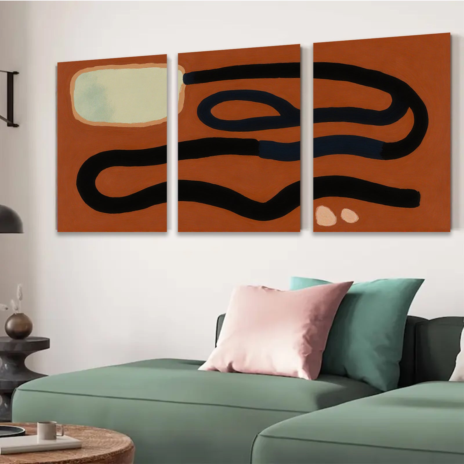 2D flat 1pc abstract linear forms modern minimalist wall art living room bedroom decor farmhouse style gallery wrapped canvas prints statement piece