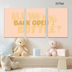 2D flat 1pc abstract minimalist bottle art print modern farmhouse wall decor living room bedroom kitchen canvas painting gallery wrapped ready to hang stylish home decoration